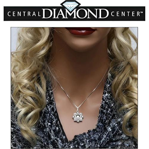 Pure Brilliance Zirconia flower in sterling silver setting.