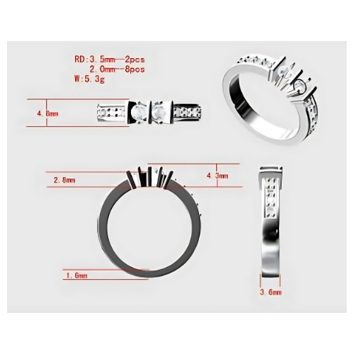 Personalized couples ring in sterling silver.