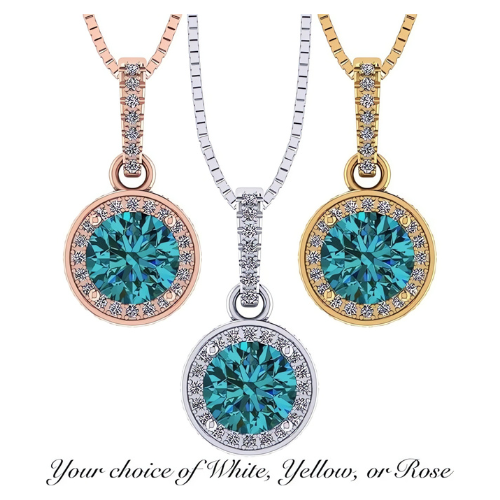 Detail of the birthstone and simulated diamond halo setting.