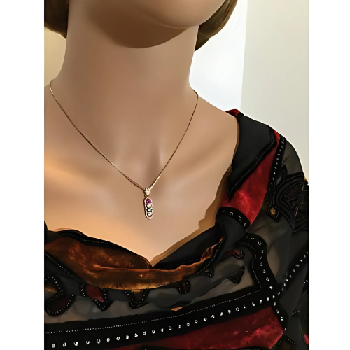 Silver Halo Tower mothers necklace, 3 to 6 gems.