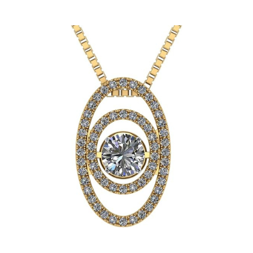 Double Square Dancing Gemstone Necklace for Women in Sterling Silver w/ Pure Brilliance Zirconia