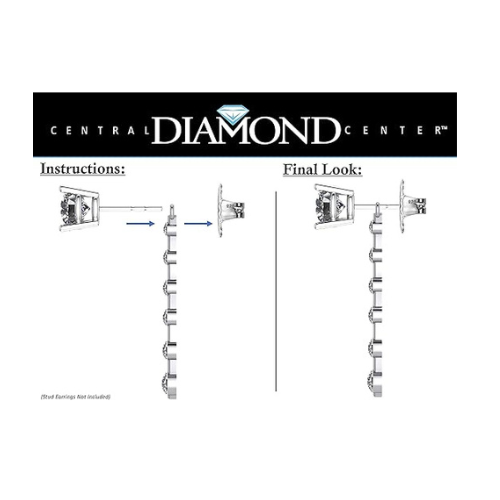 Earring Jacket for Stud Earrings in Solid 925 Sterling Silver made with Pure Brilliance Zirconia CZ