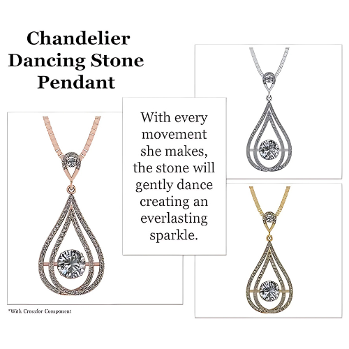 Model wearing sterling silver chandelier necklace.