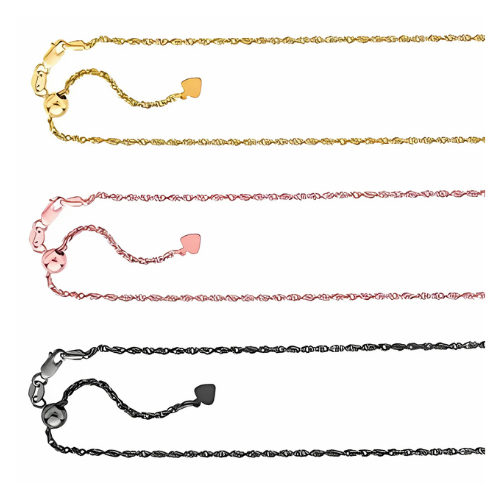 Rose gold plated sterling silver necklace chain.