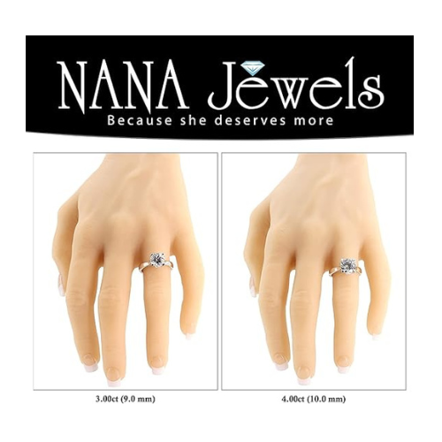 NANA Jewels 1.00-4.00ct Lucita Round Cut Solitaire Wedding Engagement Ring Series, 10K Gold w/Cubic Zirconia Simulated Diamond(A)