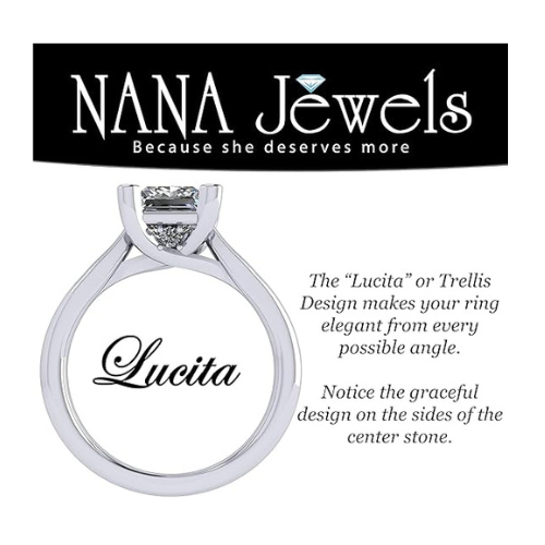 NANA Jewels Lucita Round Cut Solitaire Wedding Engagement Ring Series in 14K Gold w/Pure Brilliance Zirconia Simulated Diamond