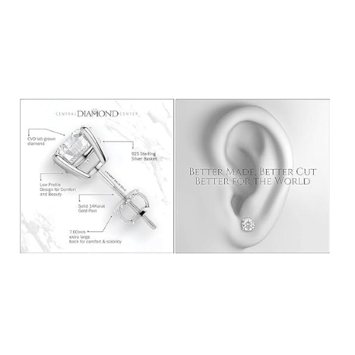 2ctw moissanite earrings in 14k gold