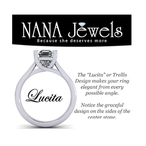 NANA Jewels 1.00-4.00ct Lucita Cushion & Princess Cut Solitaire Wedding Engagement Ring Series, 10K Gold w/Cubic Zirconia Simulated Diamond(B)