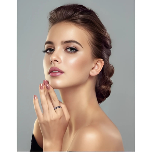 Stackable ring with multiple princess cut birthstones.