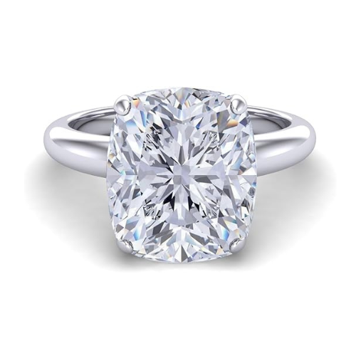 VOUS 3 carat Simulated Diamond Solitaire Engagement Rings Assorted shapes in Solid Sterling Silver & CZ
