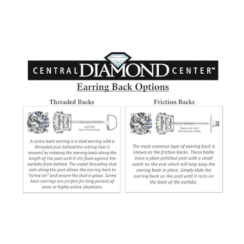 2 Carat Total Weight Moissanite Stud Earrings 14k Gold Post-Matching Solitaire Pendant in Sterling Silver