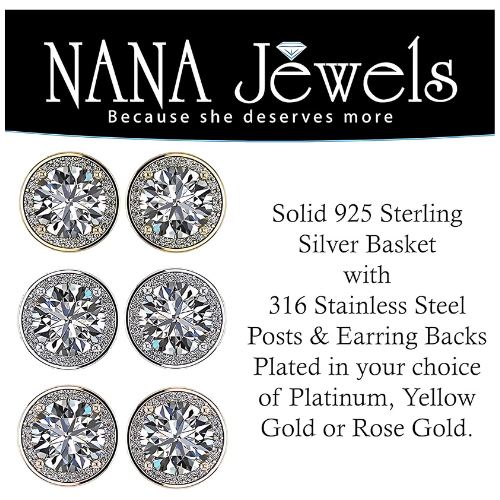 Close-up of a sterling silver halo earring.