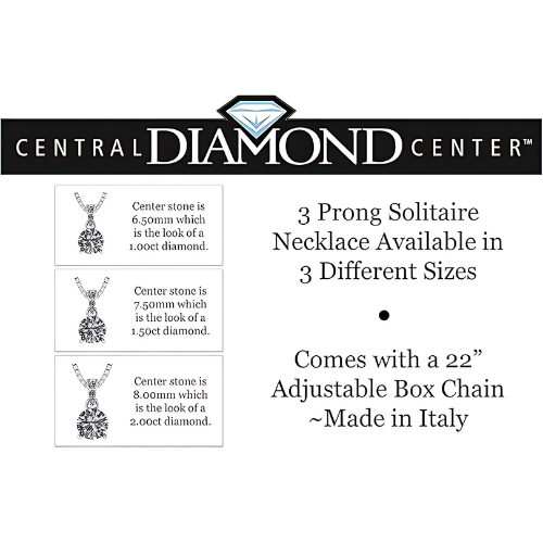 Front view of a pure brilliance zirconia necklace.