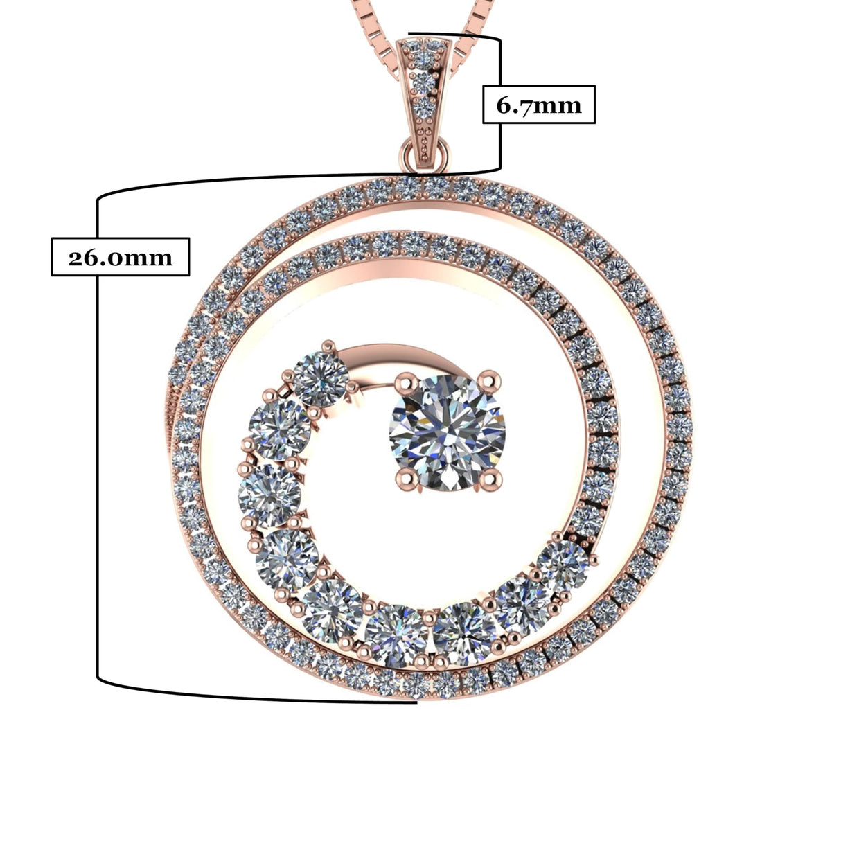 Swirl pendant necklace for women, made from solid sterling silver.