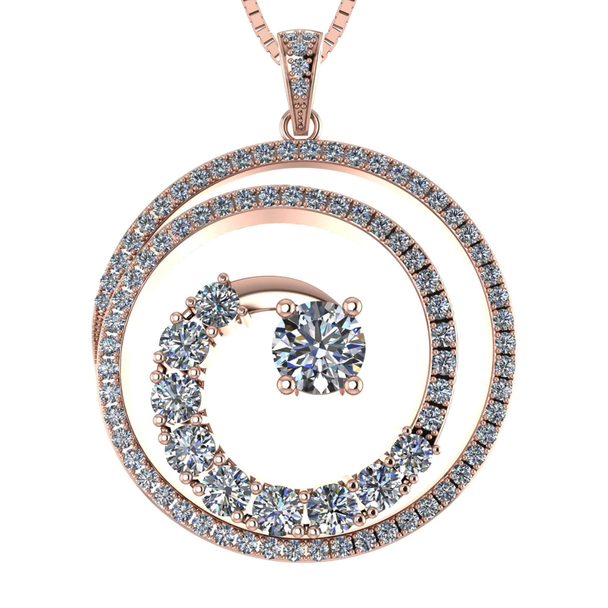 Sterling silver women's necklace with a swirling design.