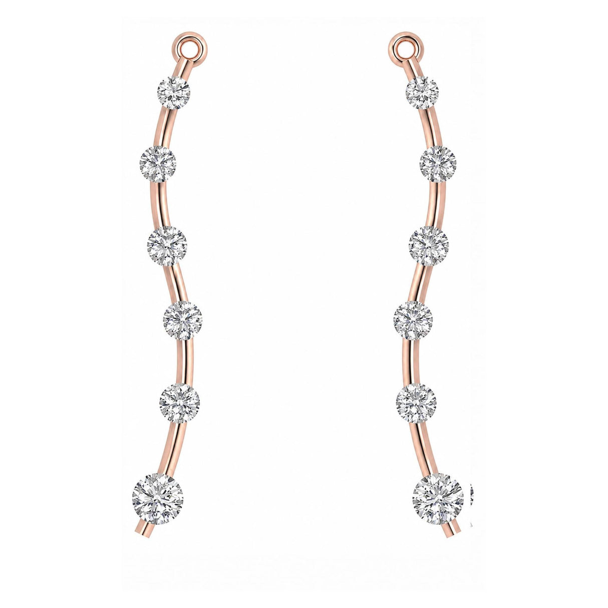 Earring Jacket for Stud Earrings in Solid 925 Sterling Silver made with Pure Brilliance Zirconia CZ