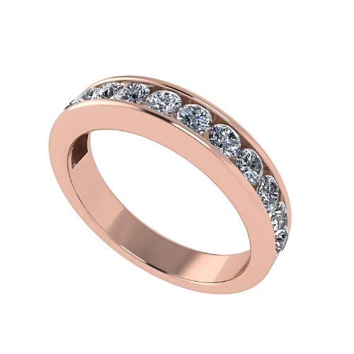 Anniversary Band Ring Channel Set w/ 0.75ctw Pure Brilliance Zirconia in Silver, 10K, or 14K Gold