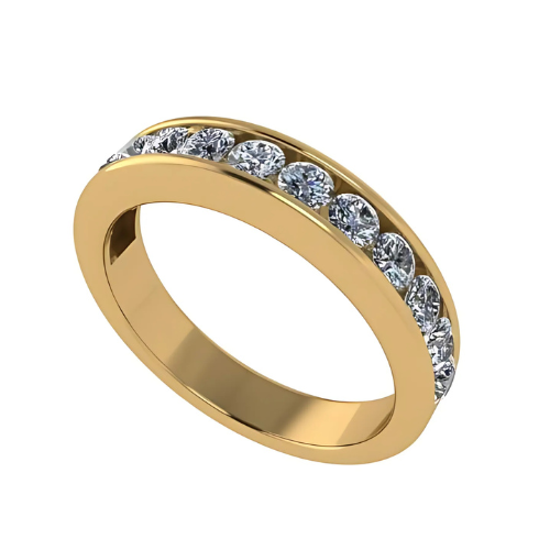 Anniversary Band Ring Channel Set w/ 0.75ctw Pure Brilliance Zirconia in Silver, 10K, or 14K Gold