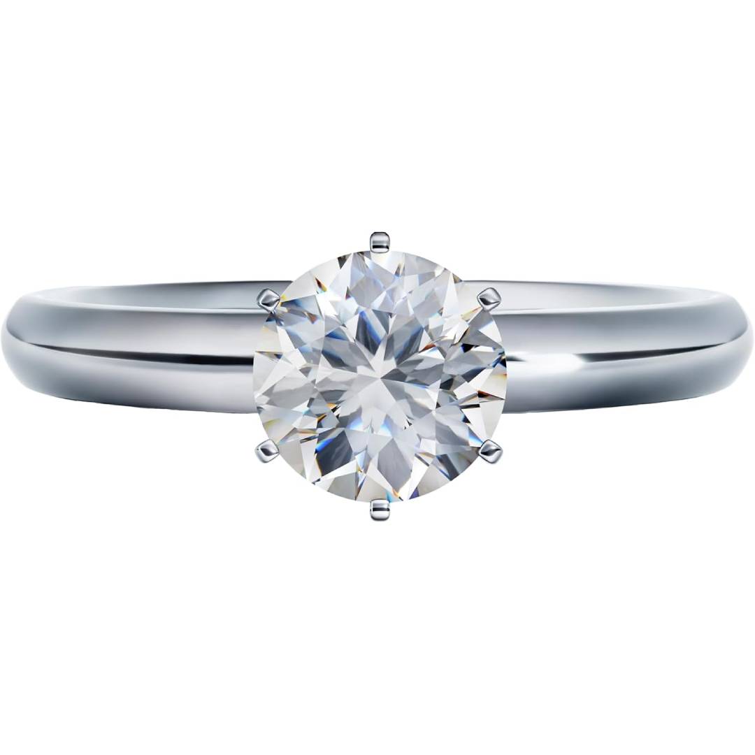 NANA Jewels Matrix Simulated Diamond Engagement Ring Solitaire 1 to 4 carat in Silver 10k & 14k Gold