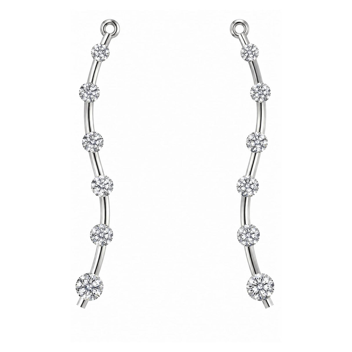 Earring Jacket for Stud Earrings in Solid 925 Sterling Silver made with Pure Brilliance Zirconia CZ
