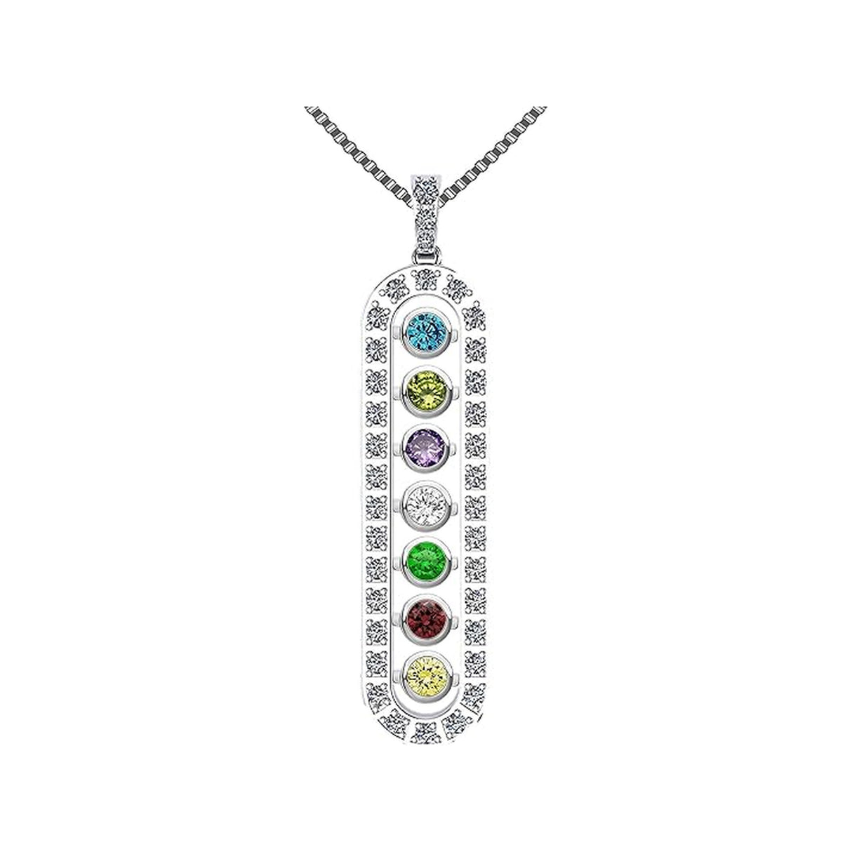 Central Diamond Center As You Go Add a Birthstone Gold Plated Sterling Silver Mother's Necklace w/ 1-7 Birthstones