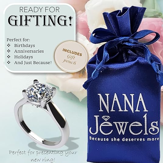 NANA Jewels Lucita Round Cut Solitaire Wedding Engagement Ring Series in 14K Gold w/Pure Brilliance Zirconia Simulated Diamond