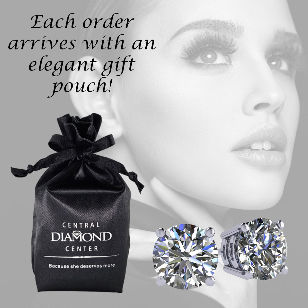 Assortment of silver simulated diamond stud earrings various sizes up to 8.00ct.