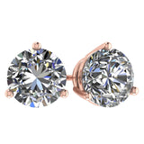 NANA Jewels Round Martini style Simulated Diamond Stud Earrings Silver & CZ 1.50ct-4.00ct Hypoallergenic