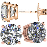 Simulated Diamond Stud Earrings Round Sterling Silver Hypoallergenic 0.30-8.00cttw