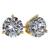 NANA Jewels Round Martini style Simulated Diamond Stud Earrings Silver & CZ 1.50ct-4.00ct Hypoallergenic