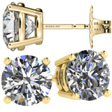 Simulated Diamond Stud Earrings Round Sterling Silver Hypoallergenic 0.30-8.00cttw