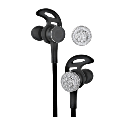 Central Diamond Center Bling Bling Earbud Covers (Platinum Plated)