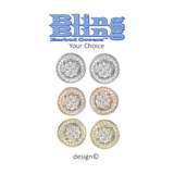 Central Diamond Center Bling Bling Earbud Covers (Platinum Plated)