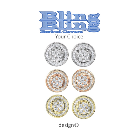 Central Diamond Center Bling Bling Earbud Covers (Platinum Plated)