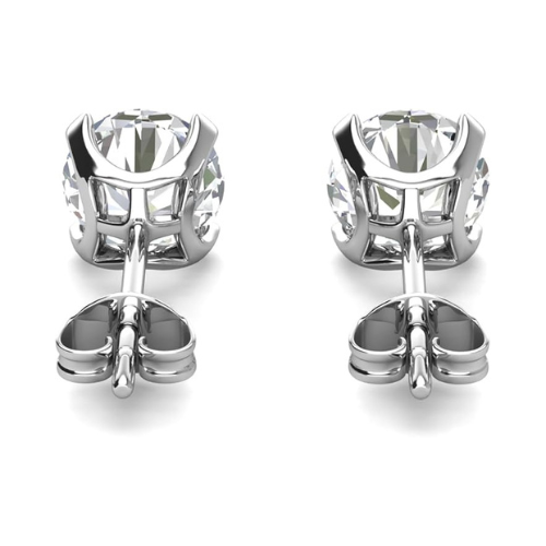NANA Jewels Moissanite Stud Earrings & Solitaire Pendant Necklace in Sterling Silver