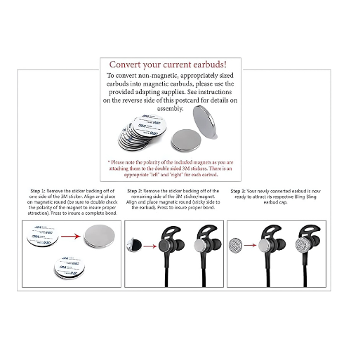 Central Diamond Center Bling Bling Earbud Covers (Platinum Plated)