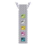Central Diamond Center Princess Mothers Pendant Necklace w/ Pure Brilliance Zirconia Accent CZs Sterling Silver, 10K or 14K Gold