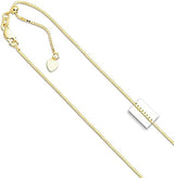 Central Diamond Center Adjustable Box Chain - Made in Italy