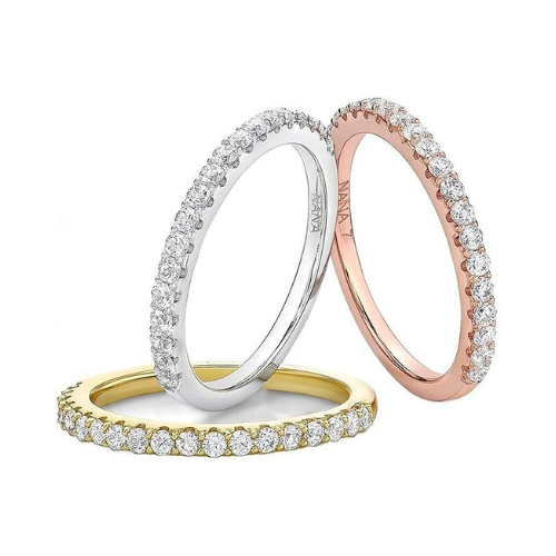 NANA Jewels Wedding Band CZ Ring 3/8cttw Stackable Ring in Solid 10K Gold w/Pure Brilliance Zirconia, Fashion Ring