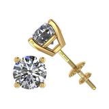 0.20ct-0.30ct CVD-Lab-Grown Diamond Stud Earrings (E-F, VS-SI), Solid 14K Gold & Silver, Threaded or Friction Post