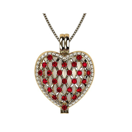 Central Diamond Center Heart of Hearts Birthstone Locket Necklace Pendant in Sterling Silver & Mother of Pearl