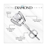 0.20ct-0.30ct CVD-Lab-Grown Diamond Stud Earrings (E-F, VS-SI), Solid 14K Gold & Silver, Threaded or Friction Post