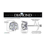 Lucita Simulated Diamond Stud Earrings with Solid 14K Gold Posts & Sterling Silver Basket, 3 & 4 Prongs