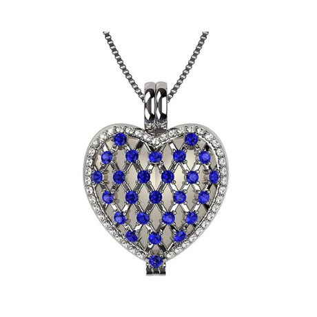 Central Diamond Center Heart of Hearts Birthstone Locket Necklace Pendant in Sterling Silver & Mother of Pearl
