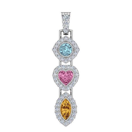 Sterling silver Add-A-Link birthstone pendant.