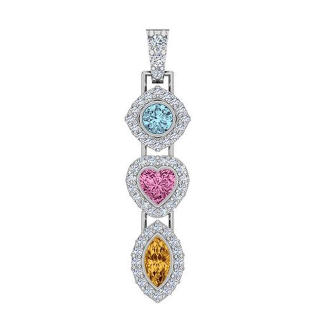 Sterling silver Add-A-Link birthstone pendant.