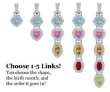 Simulated birthstone pendant on a sterling silver necklace