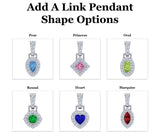Sterling silver necklace with multiple birthstone pendants.