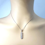 Central Diamond Center Elegant Vertical Tower Pendant Necklace with Sparkling Round Stones – Statement Jewelry for Women – Gift for Anniversary, Birthday, Valentine’s – Fashion Jewelry for Women
