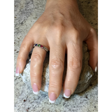 Central Diamond Center S-Bar with Sides Mothers Birthstone Ring in Sterling Silver, 10K or 14K Gold w/ 1-6 Simulated Gemstones